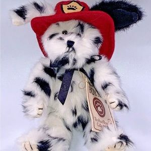RARE Vintage Boyds Bears "Hot Diggity" The Head Bean Collection Fire Station Dog